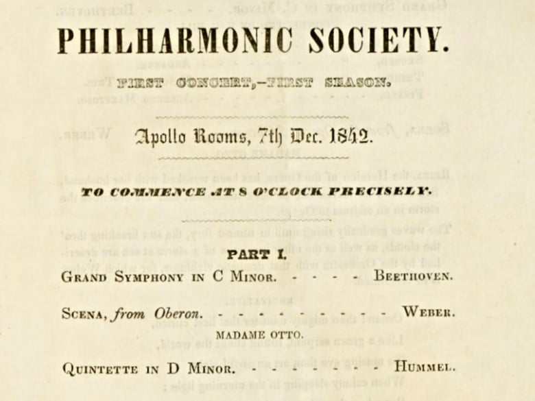 NY Phil Program from the First Concert of the First Season - Dec 7, 1842